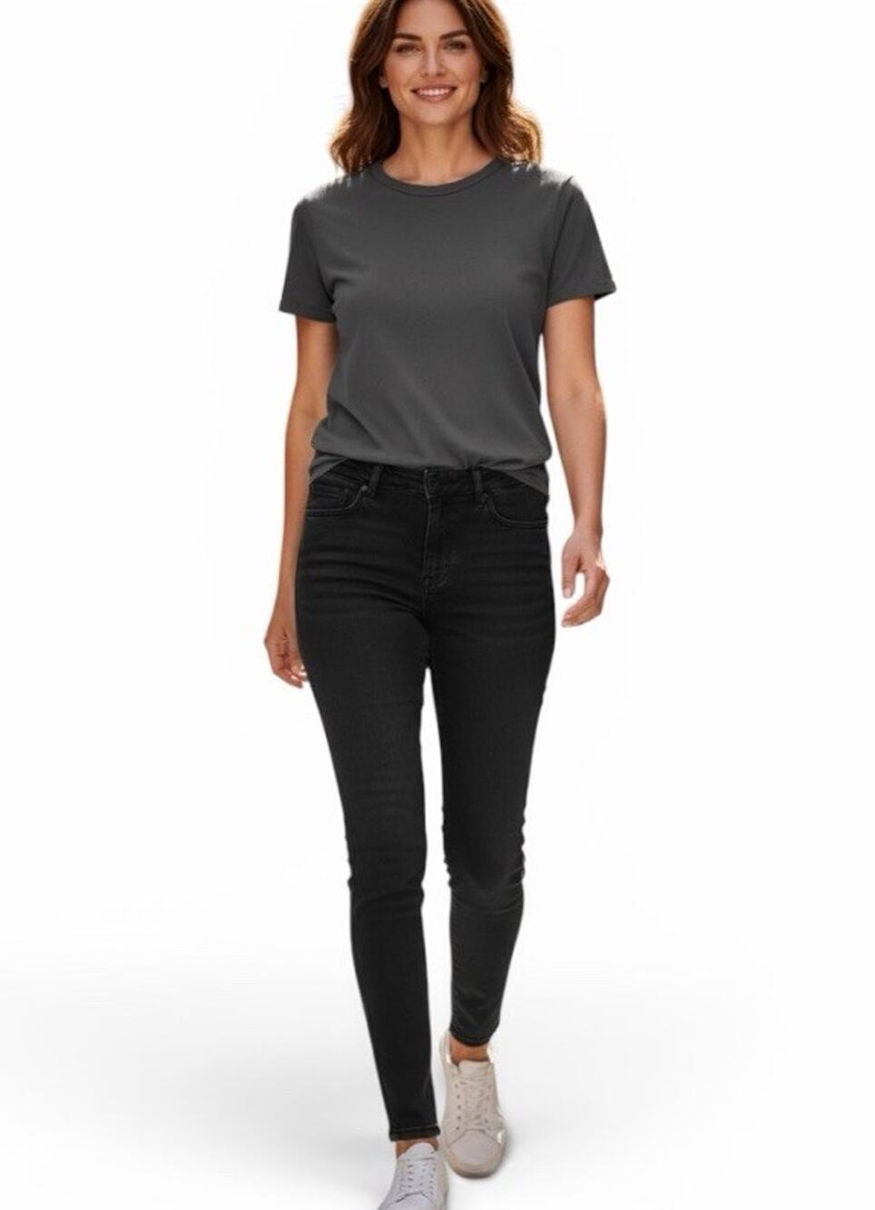 D Jeans Women's Black Skinny Leg Jeans Size 12 (32x27.5) Stretch Black